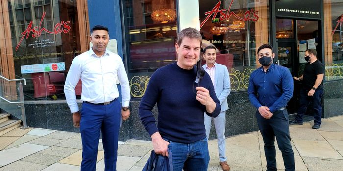 Tom Cruise spotted eating a curry in Birmingham