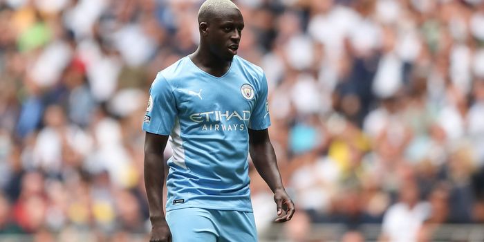 Mendy playing for Manchester City. He has been refused bail.