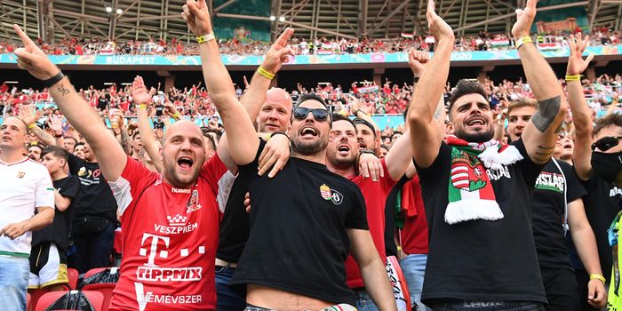 Hungary fans at the Puskas Arena. Southgate has refused to confirm if England players would walk off the pithc in Budapest if they are racially abused
