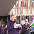 Anti-trans protesters wearing suffragette colours boo Nicola Sturgeon