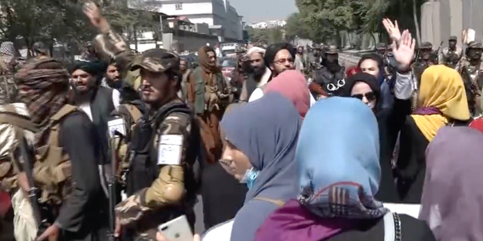 Taliban break up a women's rights protest in Afghanis