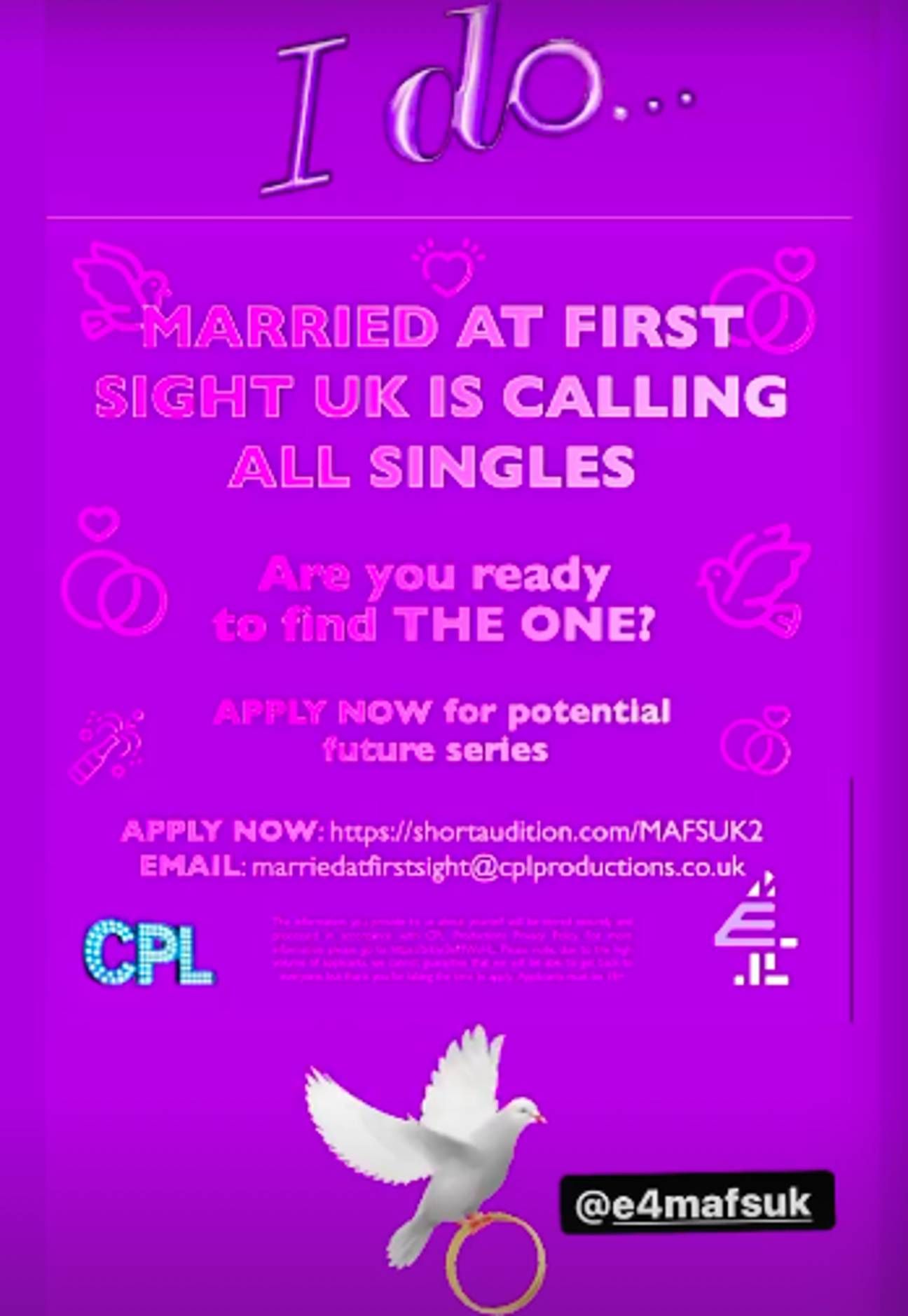 Married at First Sight looking for new contestants