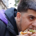 Man eats ‘world’s biggest burger’ in front of vegan protestors