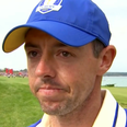 Rory McIlroy breaks down in tears during interview after winning point for Team Europe