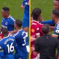 Everton midfielder Doucoure “throws punch” at Man Utd’s Fred