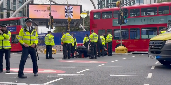 Insulate Britain block roundabout in London