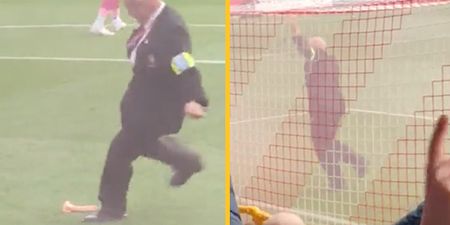 Steward scores goal with dildo during Lincoln vs Charlton match