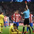 Griezmann shown straight red card for catching Roberto Firmino with high boot