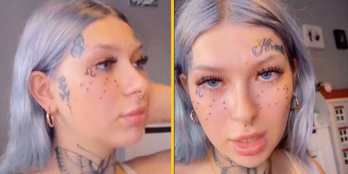 Woman gives herself face tattoo thinking it would fade