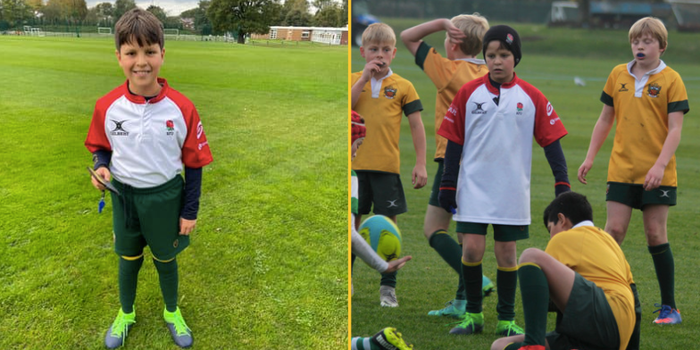 Young rugby referee Arthur Cripps, who cannot play the sport due to a congenital heart condition
