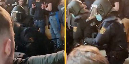 Man United fans manhandled by Spanish police in away end at Villarreal
