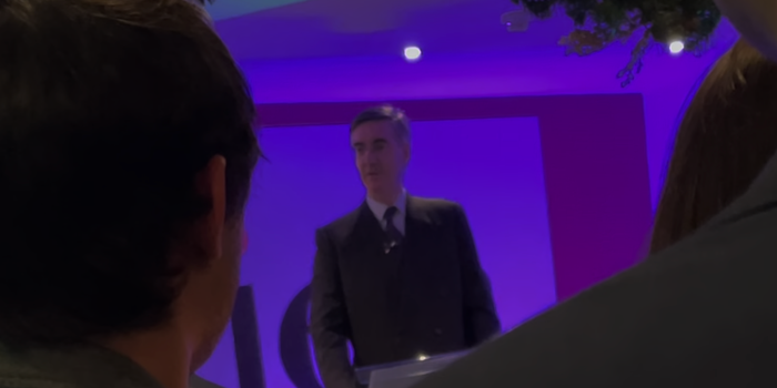Jacob Rees-Mogg joking about the no 10 Christmas party