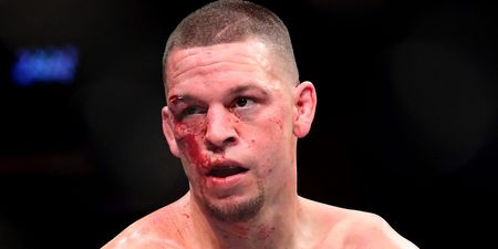Nate Diaz makes bareknuckle fighter spill his beer with fake punch at Paul-Woodley fight