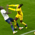 Wilfried Zaha shown red card after foul in Tottenham Crystal Palace clash