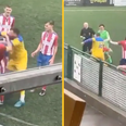 Referee attacked after showing red card as brawl breaks out in non-league match