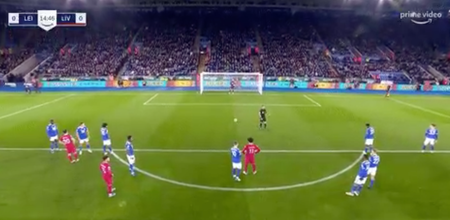 James Maddison seen ‘psyching out’ Mohamed Salah before penalty miss