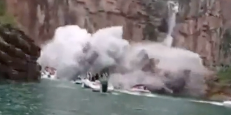 At least seven dead as video shows the moment canyon collapses