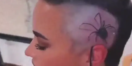 Demi Lovato tattoos giant spider on their head