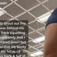 Woman thanks man for not staring at her while she did squats at the gym