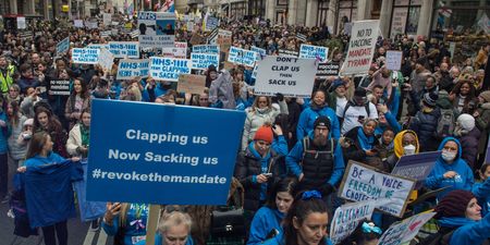 Compulsory covid jabs for NHS workers could be axed after protests across UK