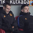 Gareth Bale laughs at Eden Hazard after he’s told to sit on the bench despite warming up