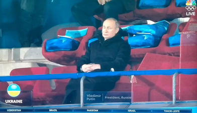 Vladimir Putin pretends to be asleep during Ukraine’s opening ceremony welcome