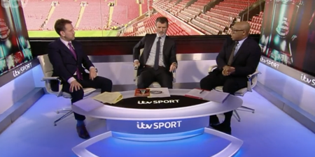 Roy Keane visibly moved by ‘powerful’ Ian Wright interview on ITV