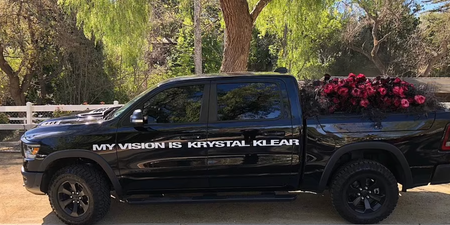 Kanye West sends truck full of roses to Kim Kardashian’s house on Valentine’s Day