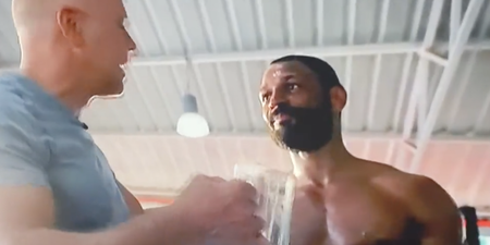 Disgusting moment Kell Brook’s trainer downs glass of the boxer’s sweat