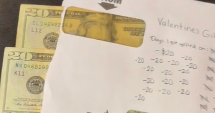 Man takes off $1 from fiancee’s Valentine’s Day gift every time she shouts at him