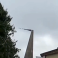 Storm Eunice sends church spire toppling in Somerset