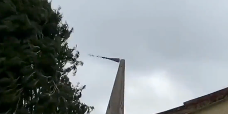 Storm Eunice sends church spire toppling in Somerset