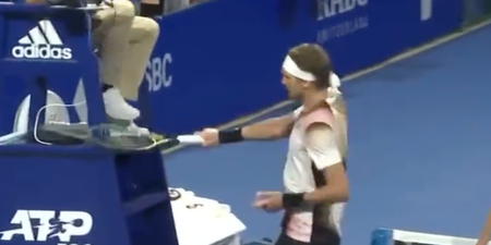 Alexander Zverev repeatedly smashes racquet on umpire’s chair in fit of rage