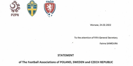Poland, Sweden and Czech Republic issue joint statement against playing in Russia