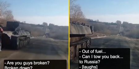 Hilarious video shows Ukrainian mocking stranded Russian troops – offers ‘tow back to Russia’