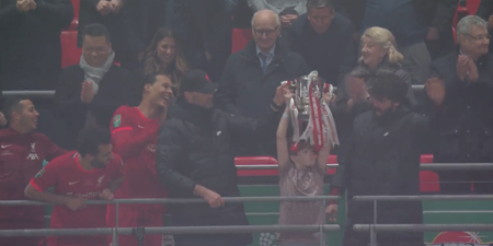 Alisson let young boy be part of Liverpool trophy-lift after being asked by his Dad