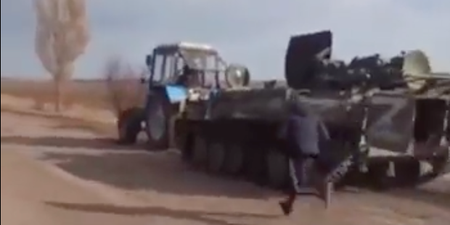 Ukrainian farmer steals Russian tank using his tractor ‘to sell it for scrap’