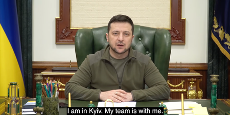Brave Zelensky shares video from Presidential palace to prove he’s not hiding in bunker