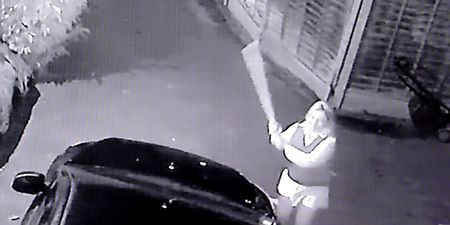 CCTV shows drunk woman smash neighbours’ cars with 3ft pick-axe handle over parking row