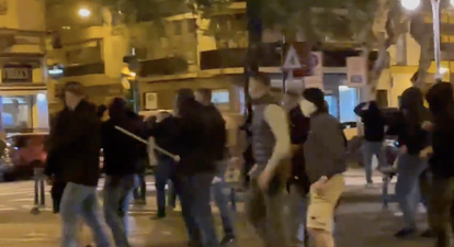 West Ham and Eintracht Frankfurt fans violently clash in Seville