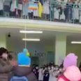 Emotional moment whole school greets nervous Ukrainian refugee children for their first day