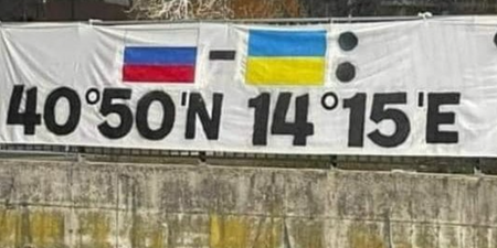 Hellas Verona fans reveal ‘shameful’ banner at Napoli game featuring Russian flag