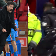 Diego Simeone struck by bottles from Man United crowd after Champions League win