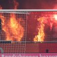 Fire breaks out in stand during Ajax-Feyenoord clash