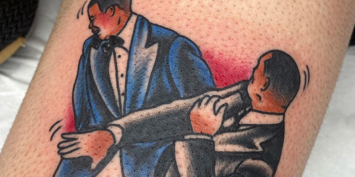 Tattoos of Will Smith slapping Chris Rock