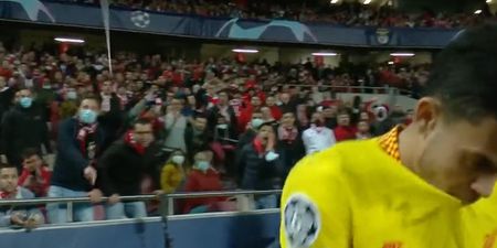Benfica fan throws stick at Luis Diaz after third Liverpool goal