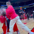 Video shows Jake Paul secure his latest KO – against a mascot at basketball game