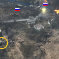Moment single Ukrainian tank stops entire Russian column