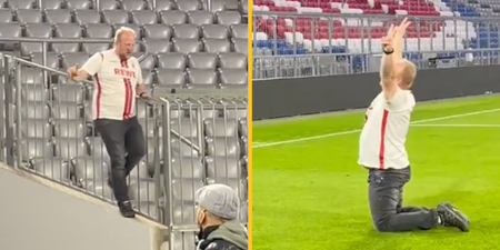 Drunk Köln FC fan sneaks onto Bayern Munich pitch after Villarreal win