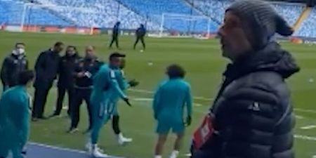 Real Madrid’s Marcelo was left devastated after walking on Man City badge